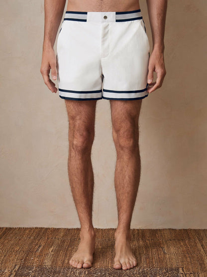 | Ché Stripe-Trim Swim Shorts White | Men