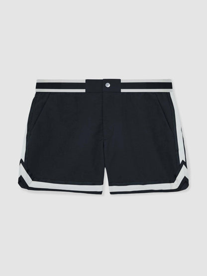| Ché Stripe-Trim Swim Shorts Navy | Men