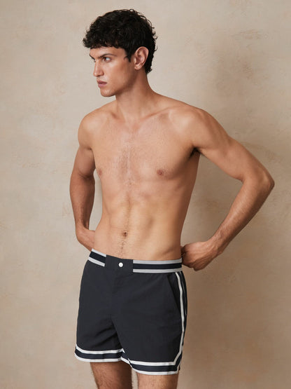| Ché Stripe-Trim Swim Shorts Navy | Men