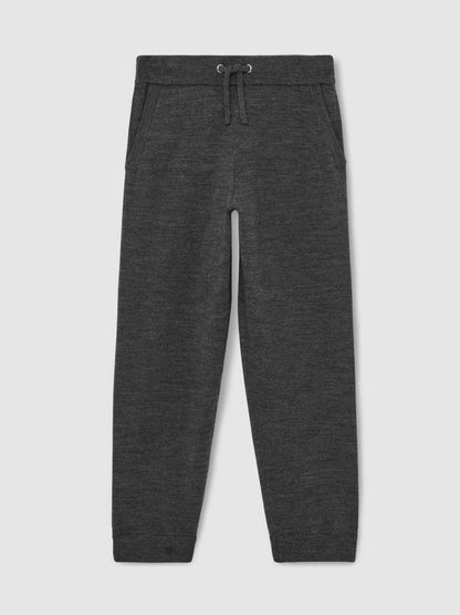 3-9 yrs Merino Wool Cuffed Joggers Derby Grey Melange | Children & Baby