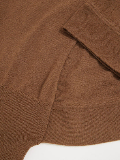 Merino Wool Batwing Roll-Neck Jumper Tan | Women