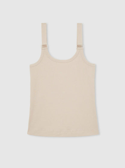 Stretch-Cotton D-Ring Strap Vest Neutral | Women