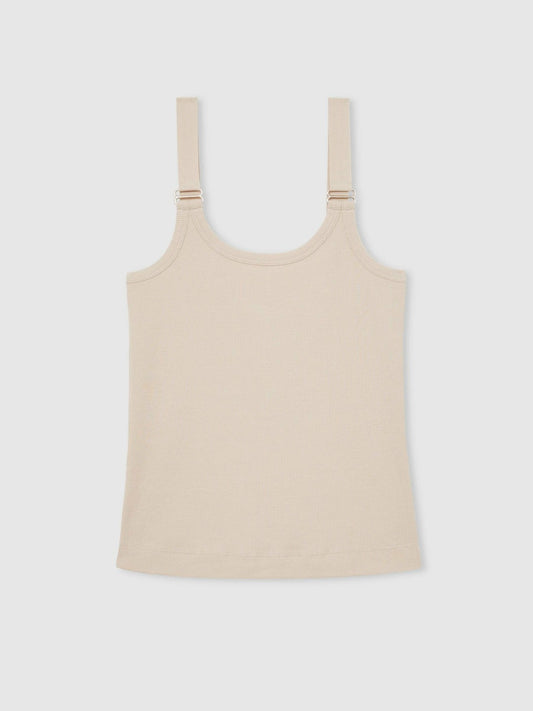 Stretch-Cotton D-Ring Strap Vest Neutral | Women