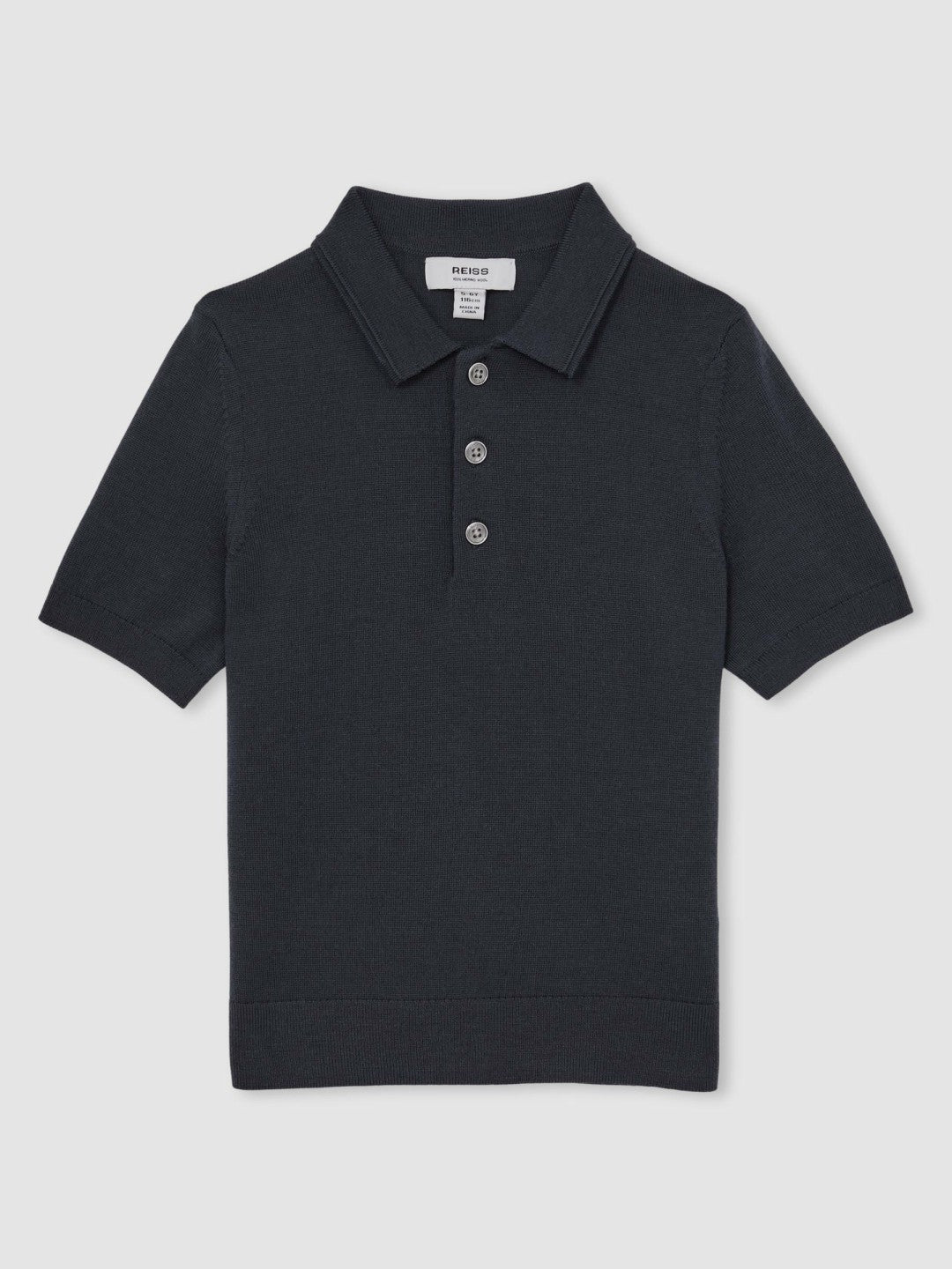 9-13 yrs Merino Wool Short Sleeve Polo Shirt Midnight Navy | Children & Baby