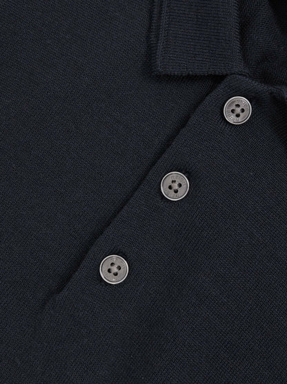9-13 yrs Merino Wool Short Sleeve Polo Shirt Midnight Navy | Children & Baby