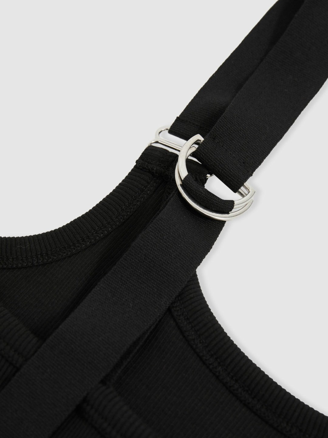Stretch-Cotton D-Ring Strap Vest Black | Women