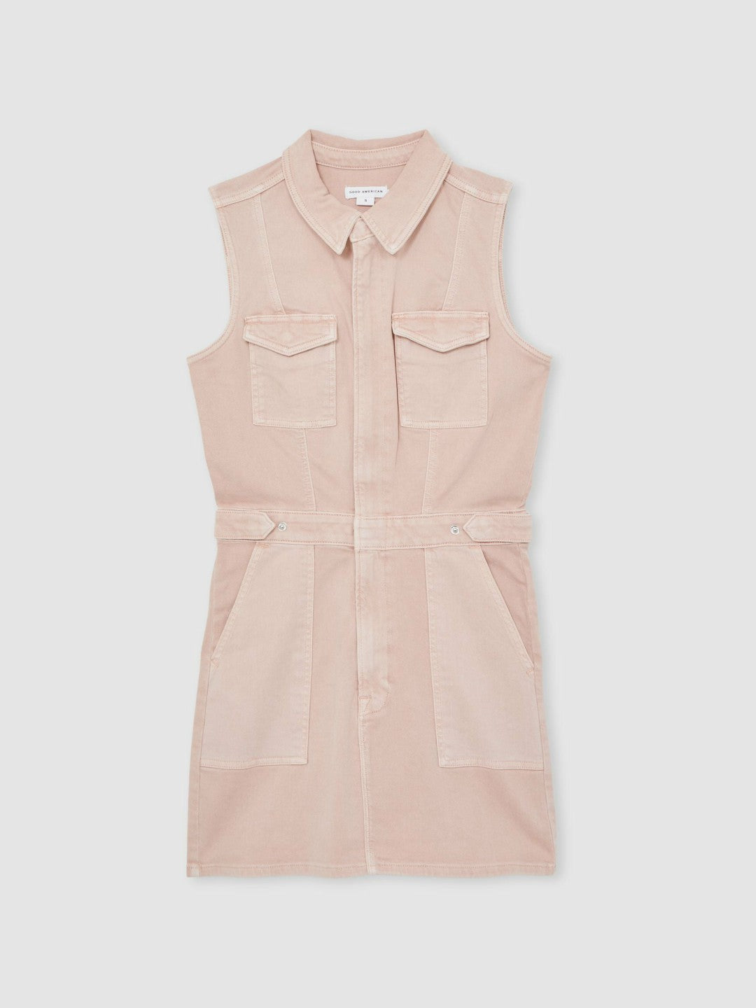 Good American Denim Zipped Mini Dress Petal Pink | Women