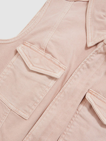Good American Denim Zipped Mini Dress Petal Pink | Women