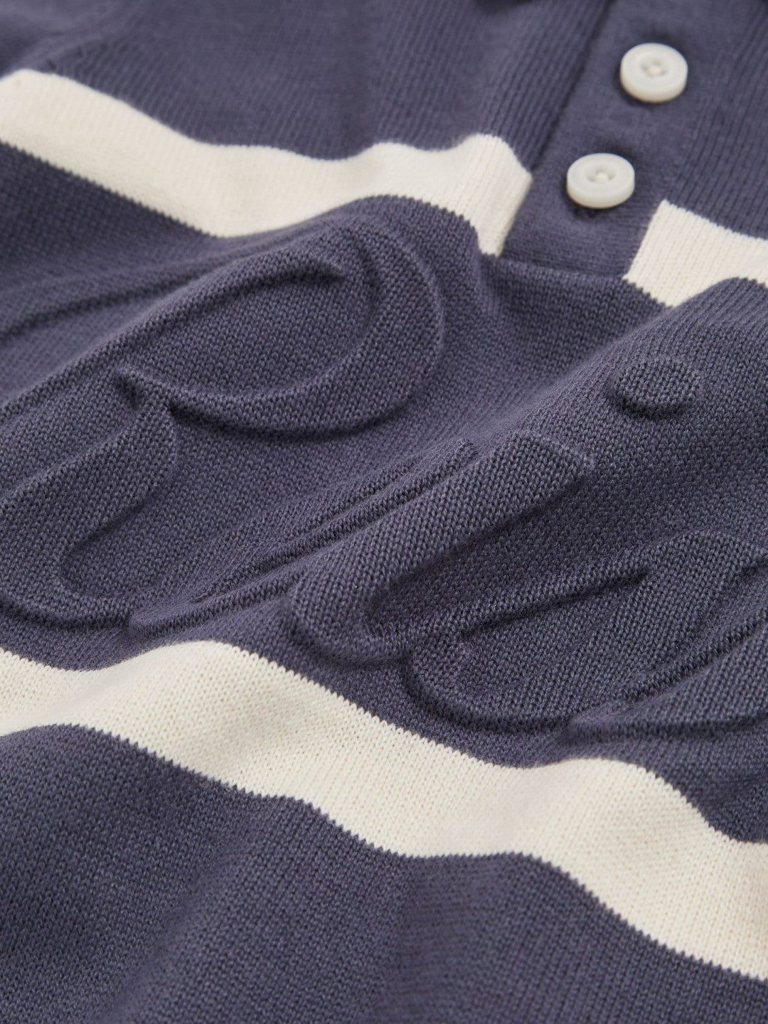 9-13 yrs Cotton Logo-Embossed Knit Polo Shirt Indigo Blue/White | Children & Baby