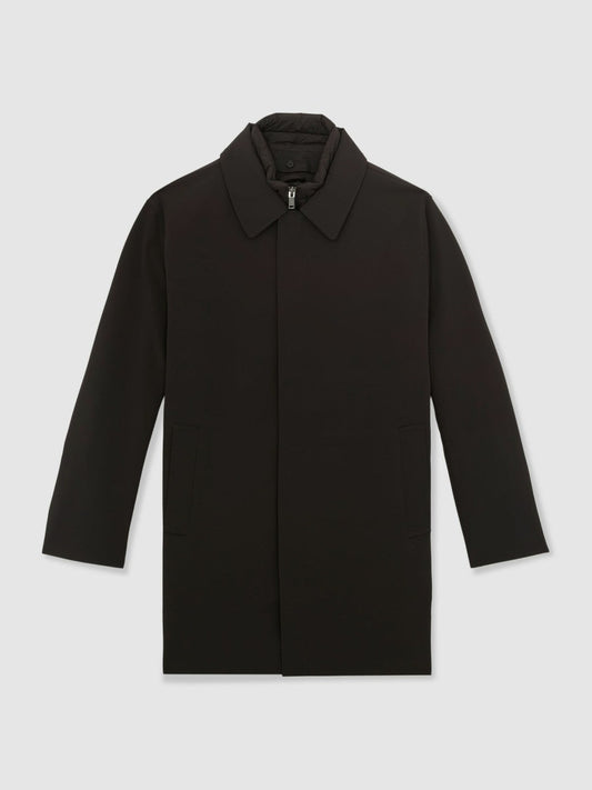 Hybrid Removable Funnel Neck Overcoat Brown | Men