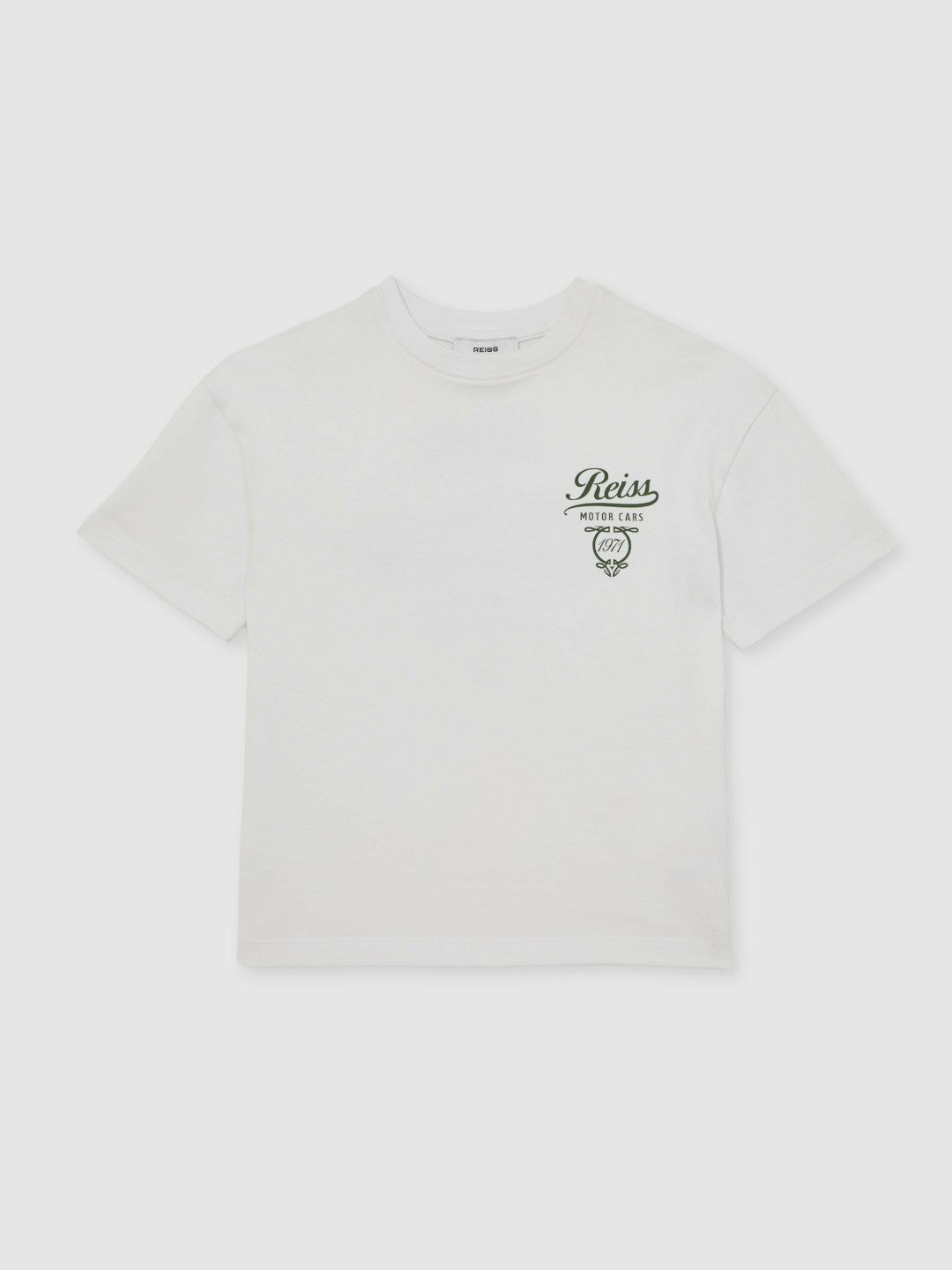3-9 yrs Cotton Motor Cars-Print T-Shirt White/Green | Children & Baby