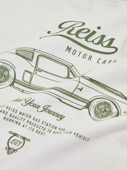 3-9 yrs Cotton Motor Cars-Print T-Shirt White/Green | Children & Baby