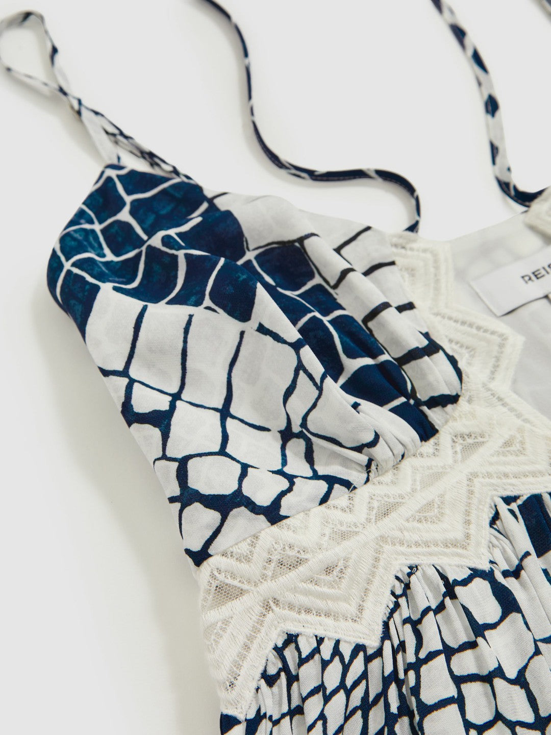 Animal Print Lace Trim Cami Top Blue | Women