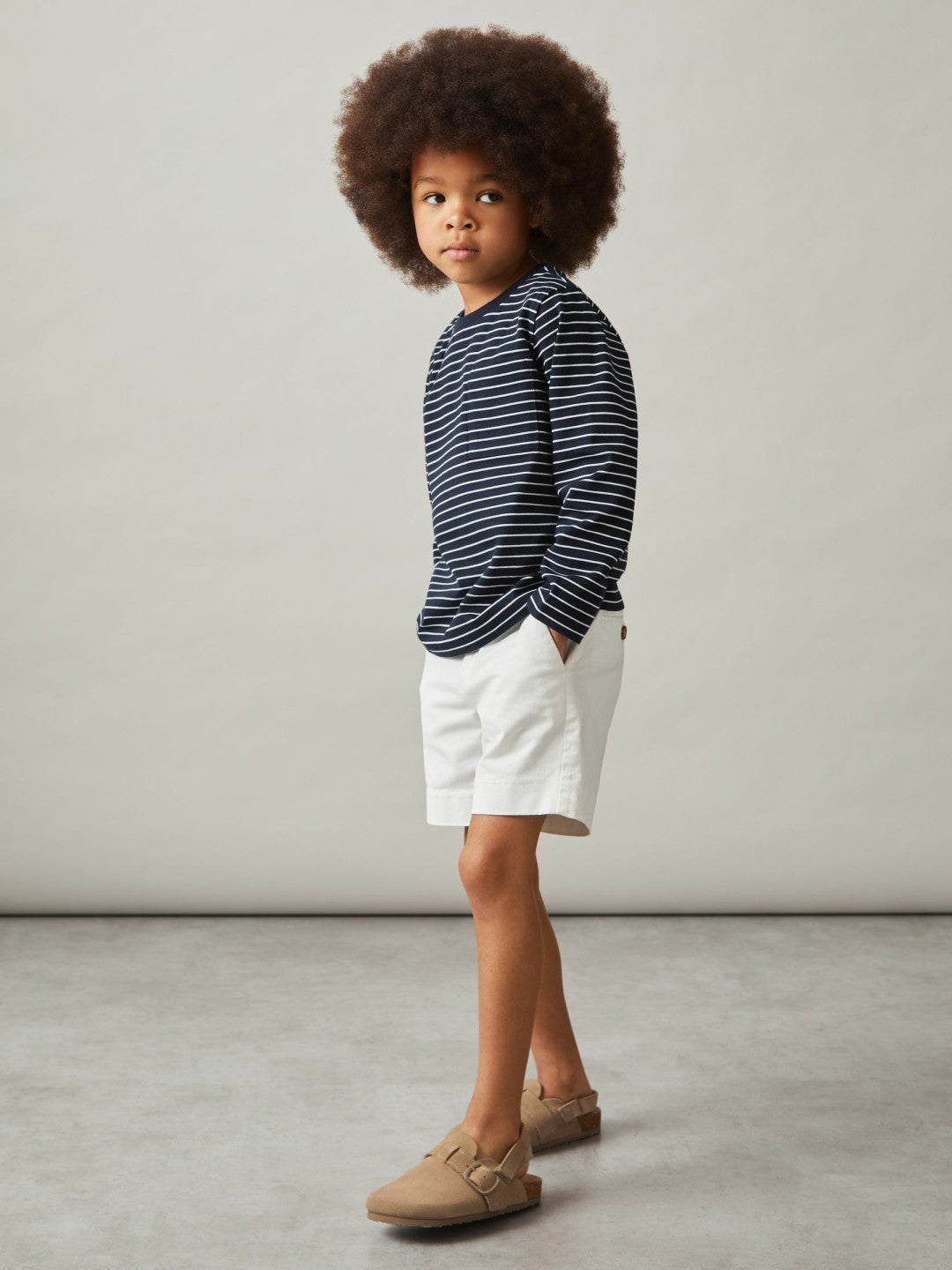 4-9 yrs Stretch-Cotton Stripe T-Shirt Navy/White | Children & Baby