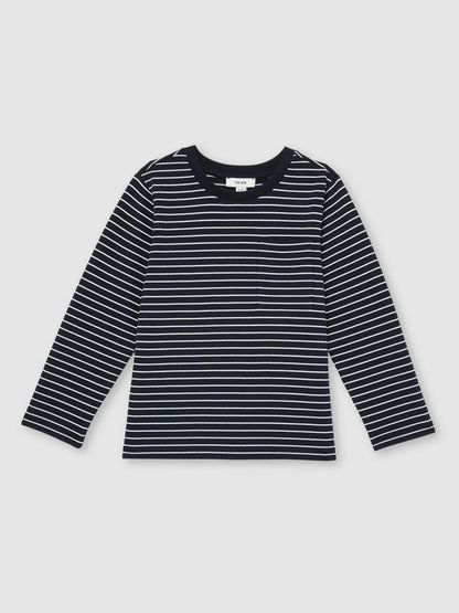 4-9 yrs Stretch-Cotton Stripe T-Shirt Navy/White | Children & Baby
