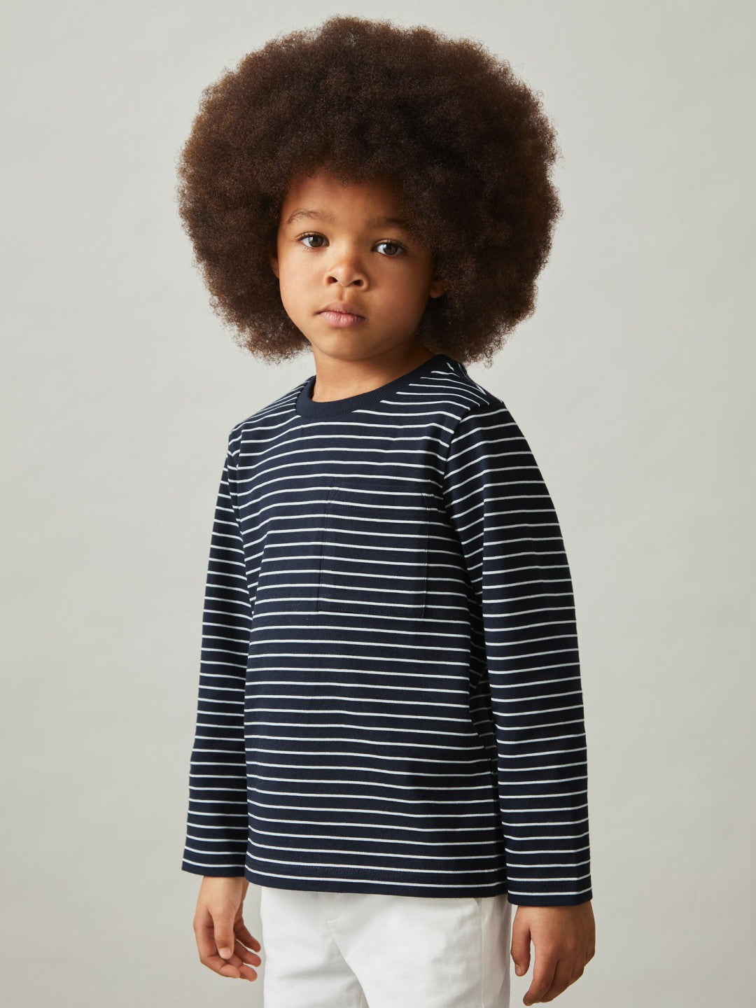 4-9 yrs Stretch-Cotton Stripe T-Shirt Navy/White | Children & Baby