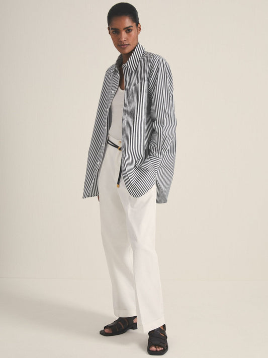 | Les 100 Ciels Stripe Shirt White/Navy | Women