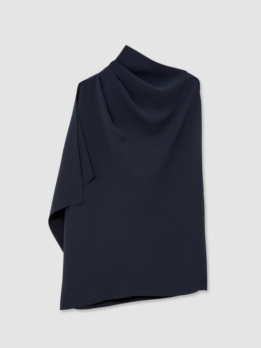 One-Shoulder Draped Top Navy | Women