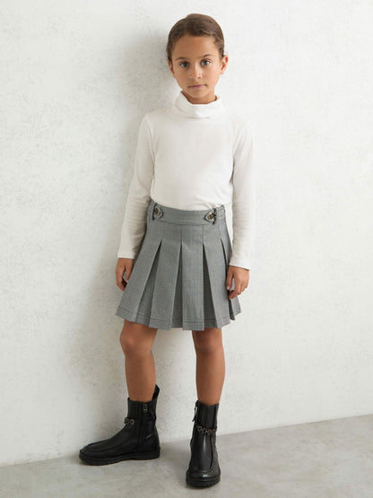 13-14 yrs Cotton-Jersey Roll-Neck Top with Stretch Ivory | Children & Baby