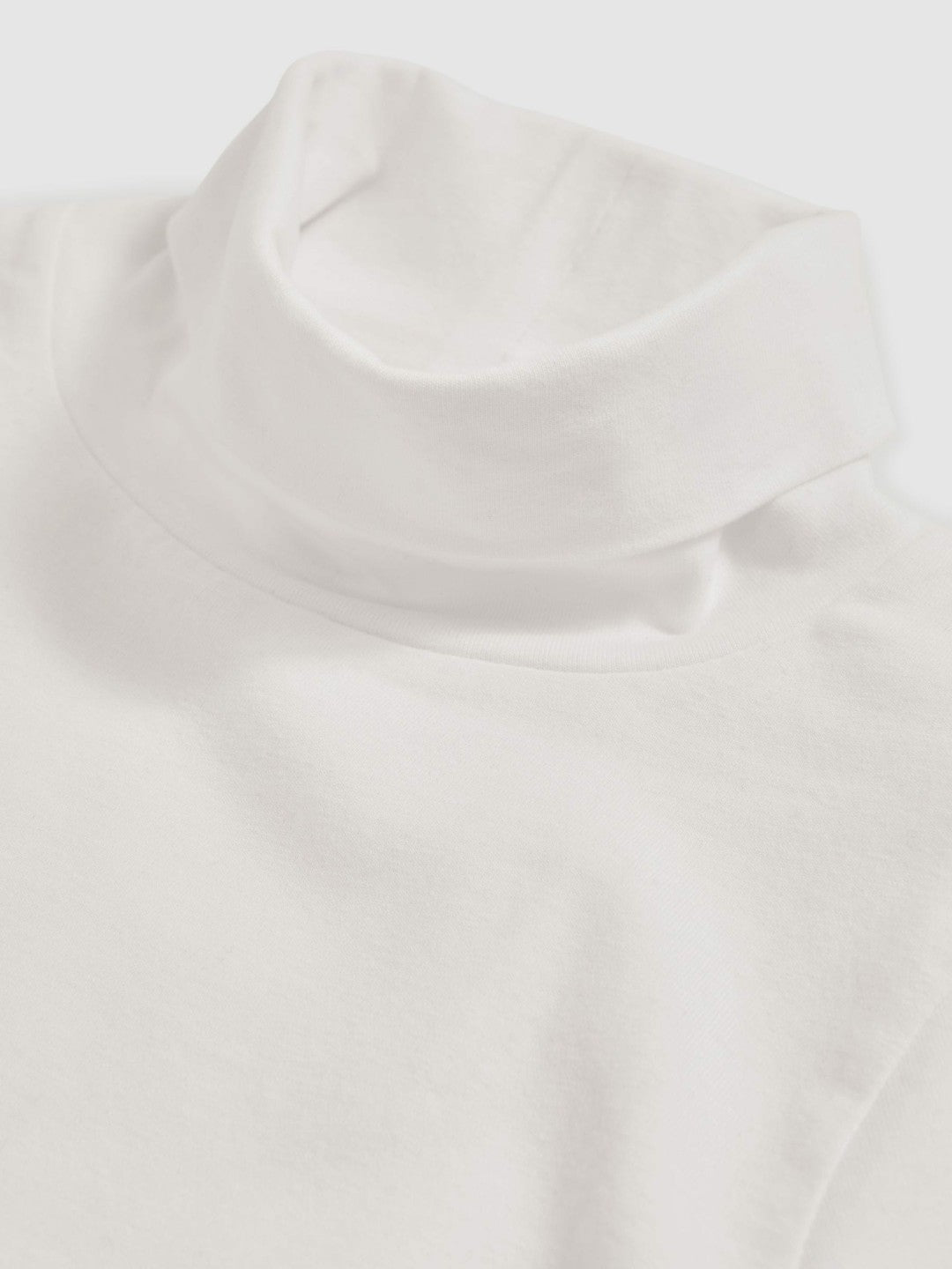 13-14 yrs Cotton-Jersey Roll-Neck Top with Stretch Ivory | Children & Baby