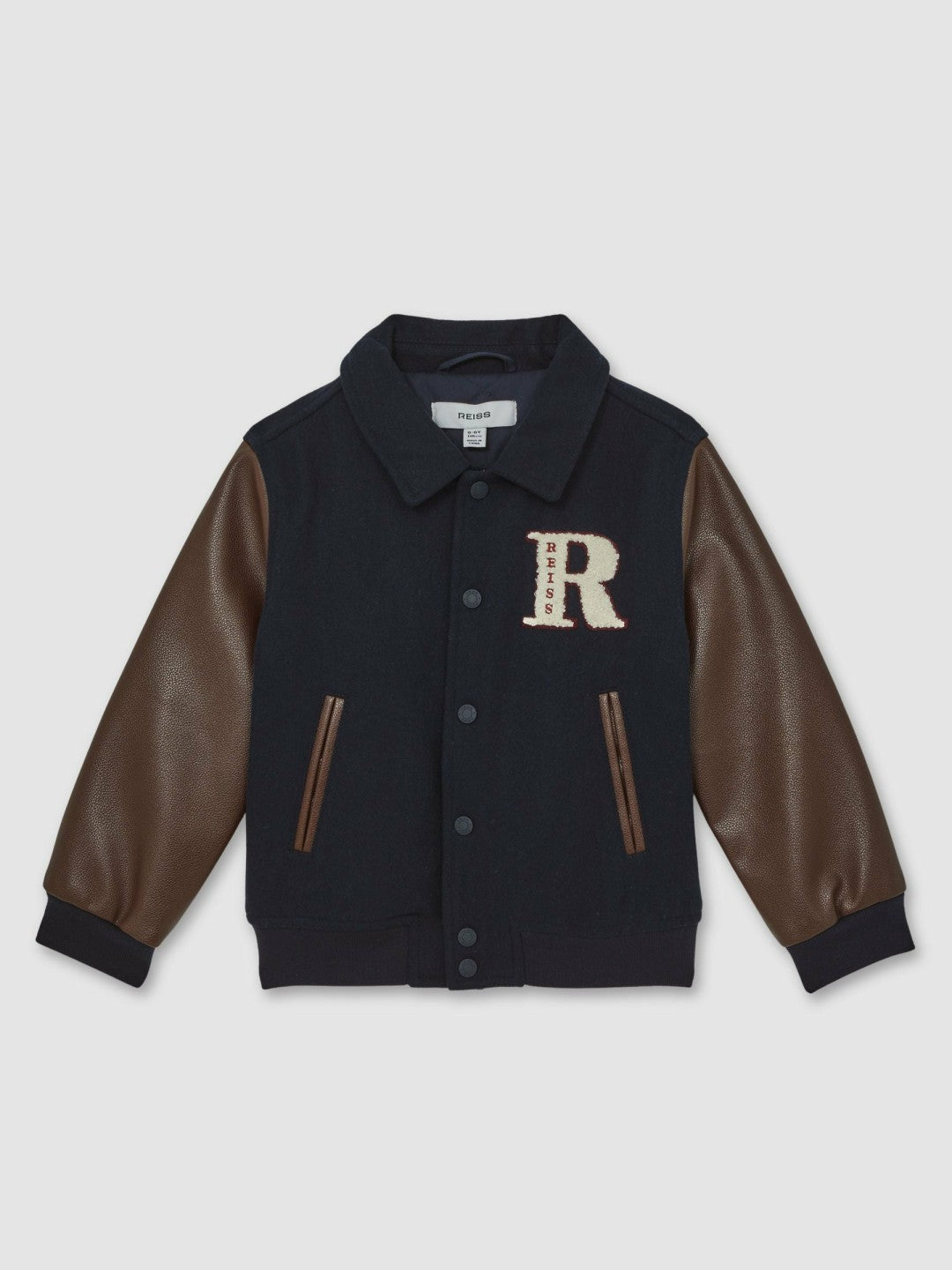 3-9 yrs Motor Cars Press-Stud Bomber Jacket Navy/Brown | Children & Baby