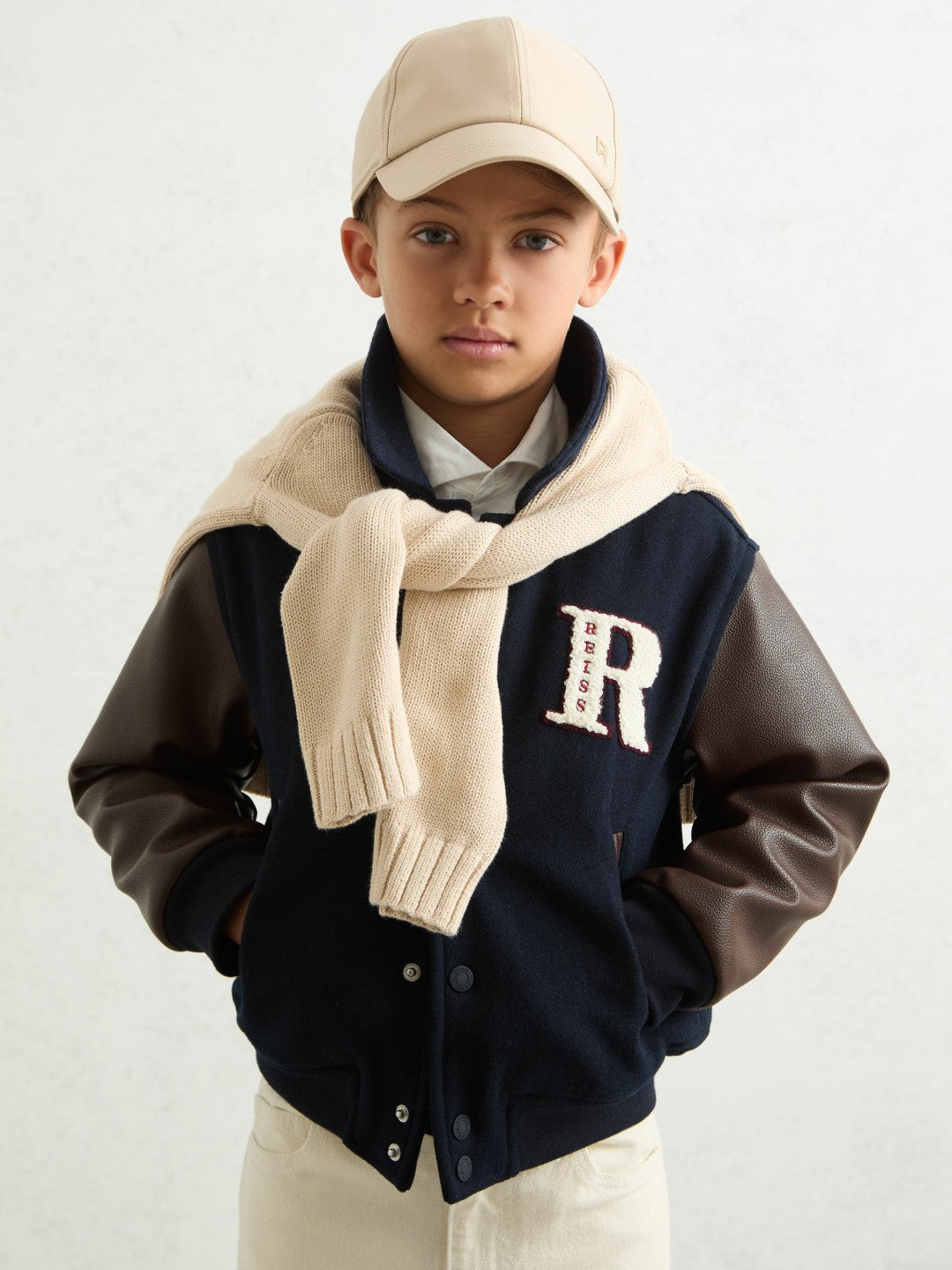 3-9 yrs Motor Cars Press-Stud Bomber Jacket Navy/Brown | Children & Baby