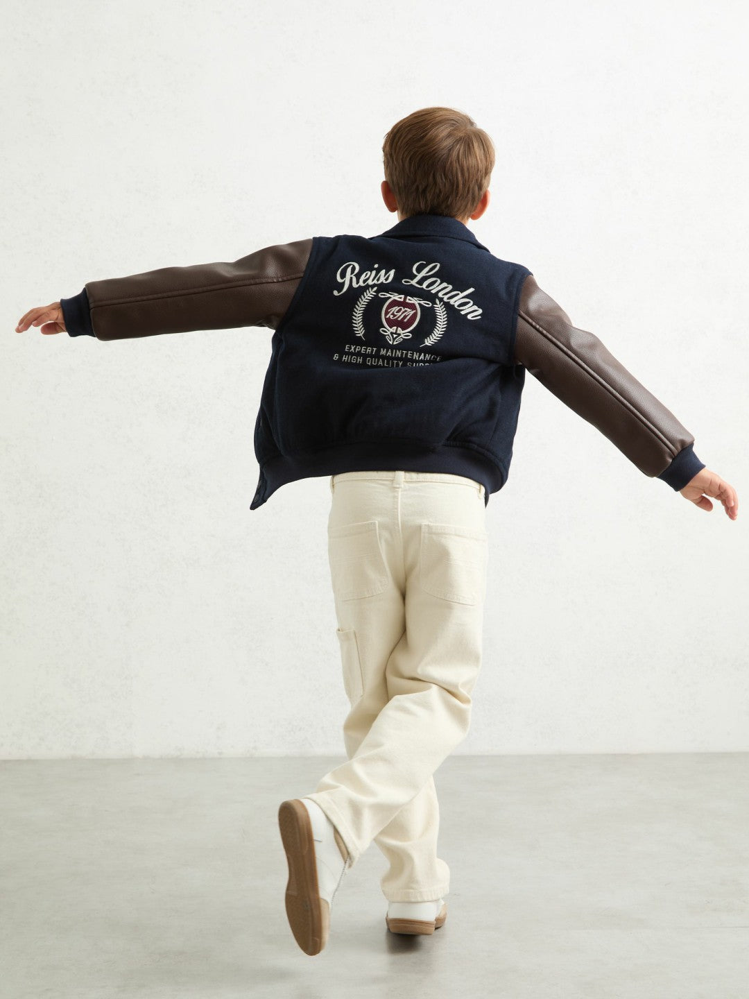 3-9 yrs Motor Cars Press-Stud Bomber Jacket Navy/Brown | Children & Baby