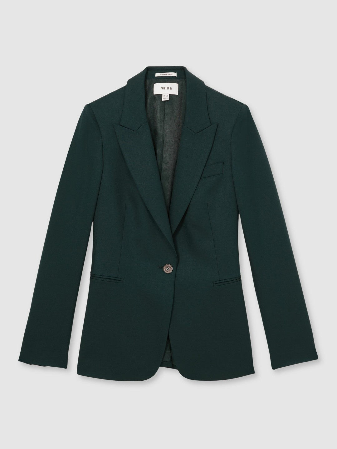 Wool-Blend Single-Breasted Suit Blazer Green | Women