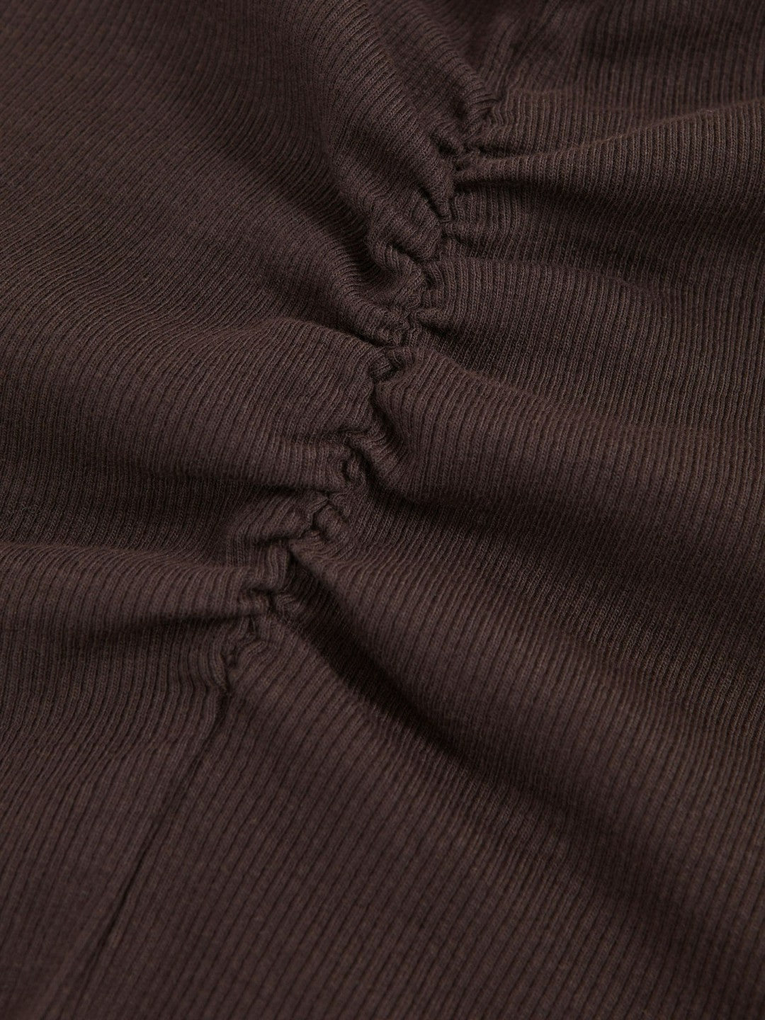 9-13 yrs Cotton Ruched Long-Sleeve T-Shirt with Stretch Chocolate | Children & Baby