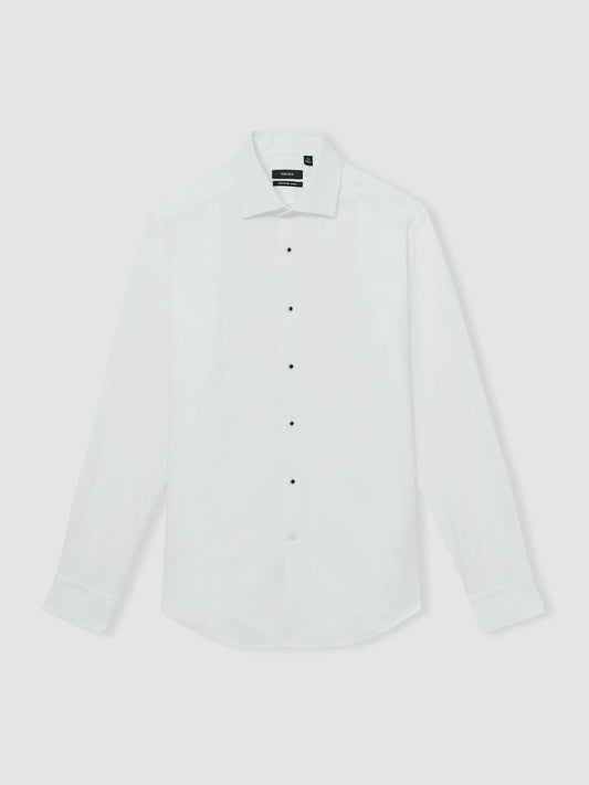 Slim Fit Cotton Double-Cuff Dinner Shirt Regular-Fit White | Men