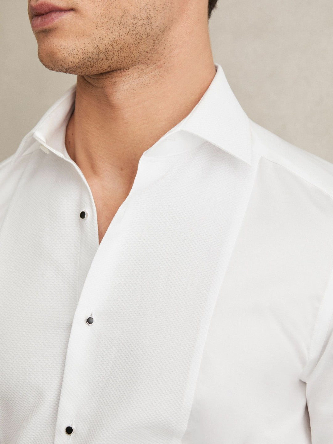 Slim Fit Cotton Double-Cuff Dinner Shirt Regular-Fit White | Men