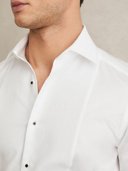 Slim Fit Cotton Double-Cuff Dinner Shirt Regular-Fit White | Men