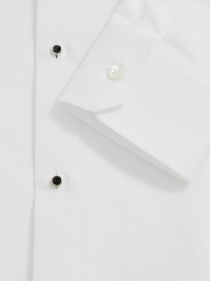 Slim Fit Cotton Double-Cuff Dinner Shirt Regular-Fit White | Men