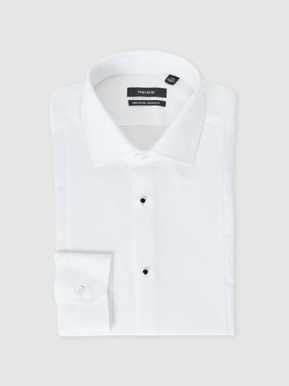 Regular Fit Cotton Double-Cuff Dinner Shirt Regular-Fit White | Men