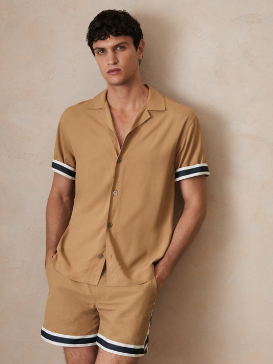 | Ché Stripe-Cuff Shirt Camel | Men