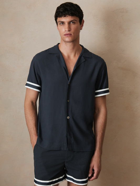 | Ché Stripe-Cuff Shirt Navy | Men