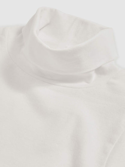 3-9 yrs Cotton-Jersey Roll-Neck Top with Stretch Ivory | Children & Baby