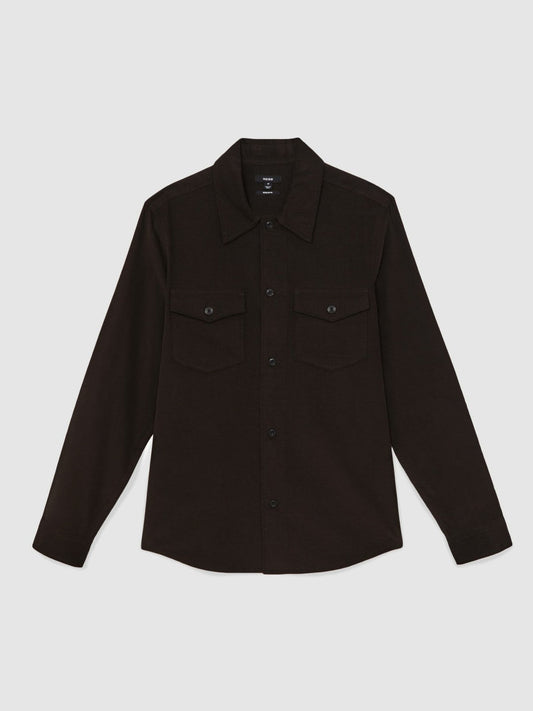 Cotton Corduroy Twin-Pocket Overshirt Brown | Men