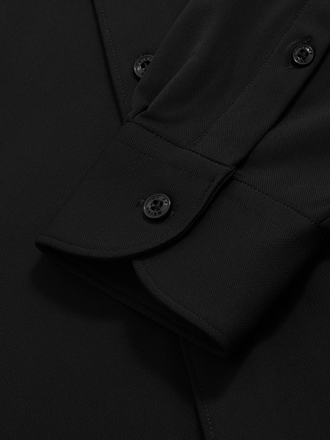 Stretch Jersey Cutaway-Collar Shirt Black | Men