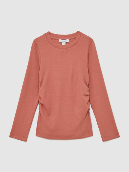 4-9 yrs Cotton Ruched Long-Sleeve T-Shirt with Stretch Rose | Children & Baby