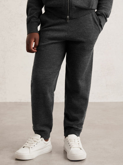 13-14 yrs Merino Wool Cuffed Joggers Derby Grey Melange | Children & Baby