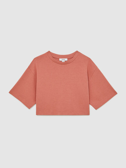 9-13 yrs Cotton Oversized Cropped T-Shirt Rose | Children & Baby