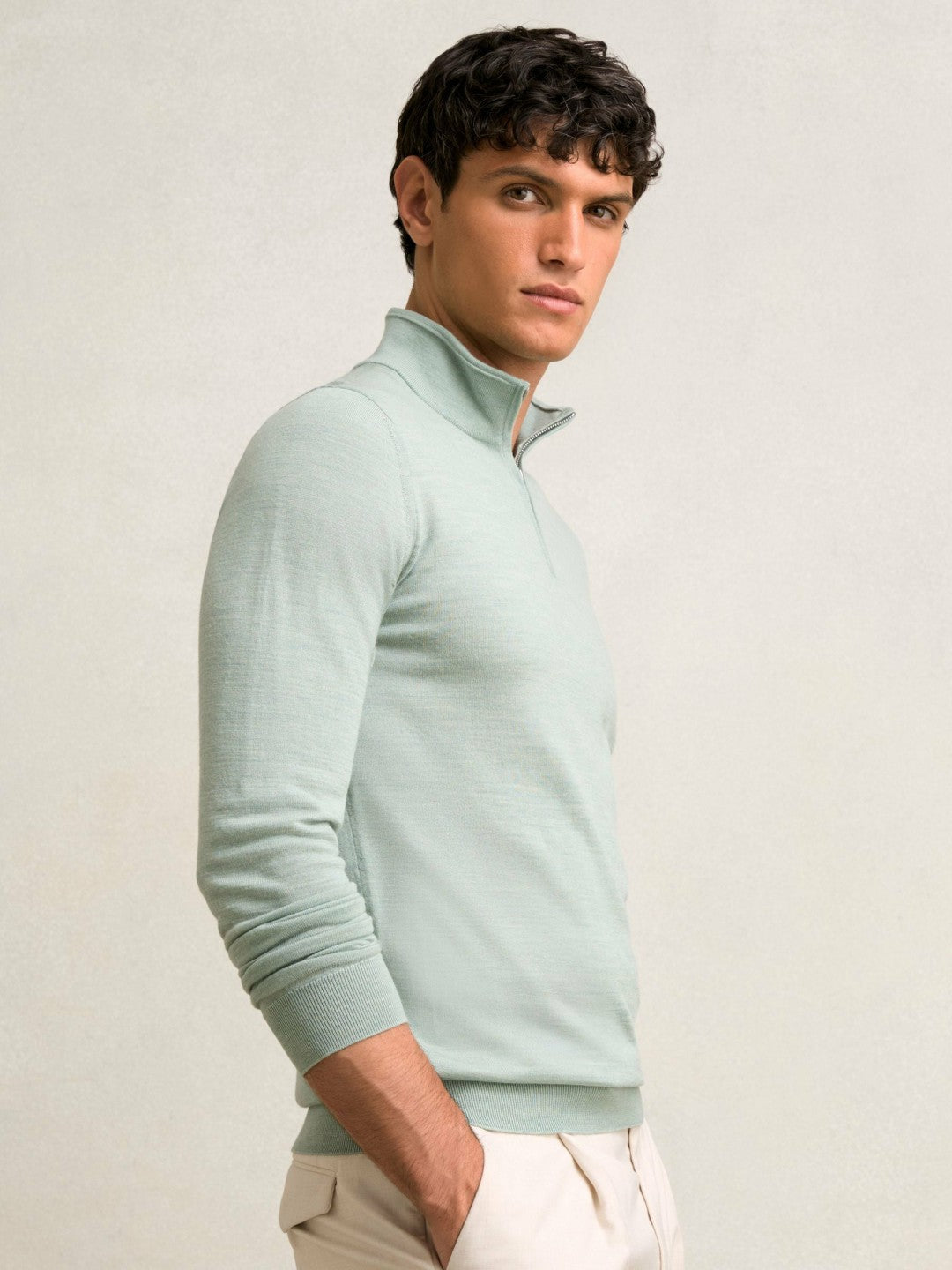 Merino Wool Half-Zip Jumper  | Men