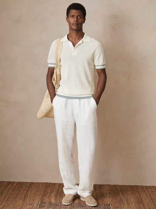 | Ché Cotton Knit Polo Shirt White | Men