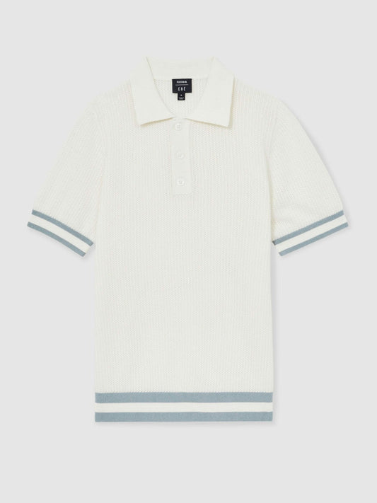 | Ché Cotton Knit Polo Shirt White | Men