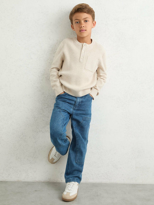 13-14 yrs Straight-Leg Carpenter Jeans Mid Blue | Children & Baby