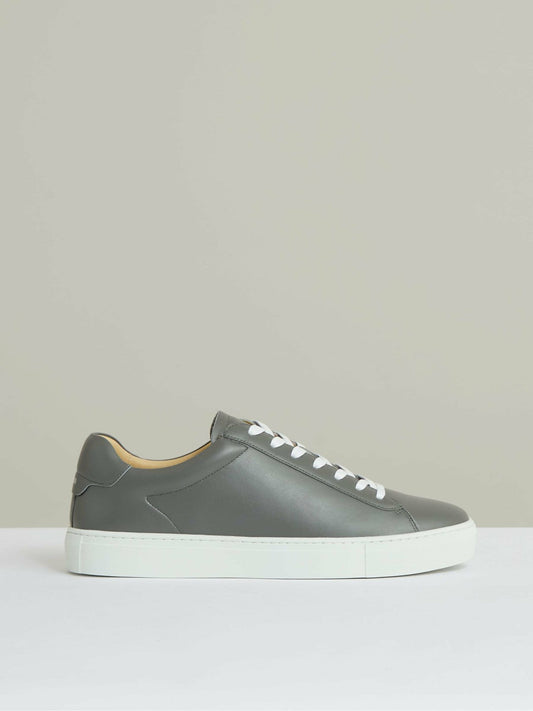 Leather Low-Top Trainers Graphite Grey | Men