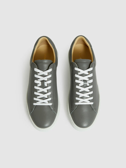 Leather Low-Top Trainers Graphite Grey | Men