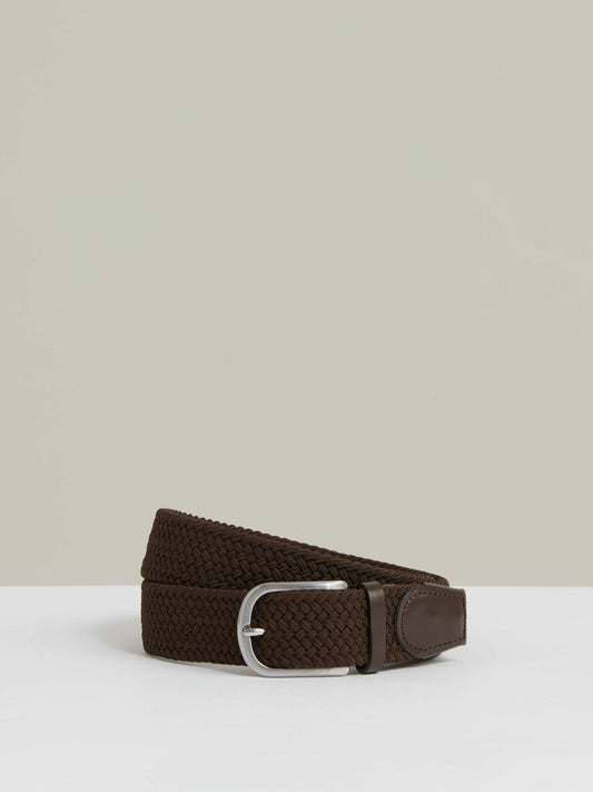 Basket Weave Belt Dark Brown | Men
