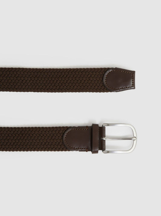 Basket Weave Belt Dark Brown | Men